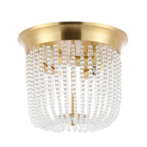 Safavieh SARELLA, Elegant 3-Light Flush Mount in Gold Finish, Perfect for Home Entryways & Bedrooms FLU4094A