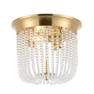 Safavieh SARELLA, Elegant 3-Light Flush Mount in Gold Finish, Perfect for Home Entryways & Bedrooms FLU4094A