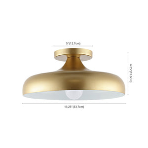 Safavieh WILLET, 13.25-Inch Gold Iron Flush Mount Light Fixture – Elegant Ceiling Design for Any Room FLU4096A