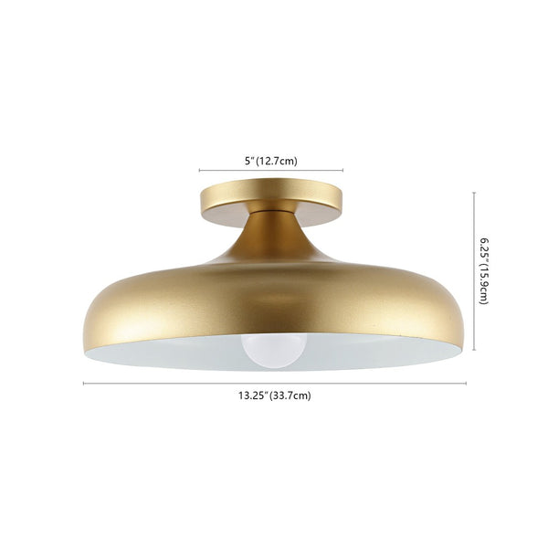 Safavieh WILLET, 13.25-Inch Gold Iron Flush Mount Light Fixture – Elegant Ceiling Design for Any Room FLU4096A