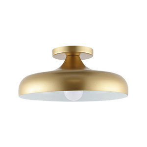 Safavieh WILLET, 13.25-Inch Gold Iron Flush Mount Light Fixture – Elegant Ceiling Design for Any Room FLU4096A