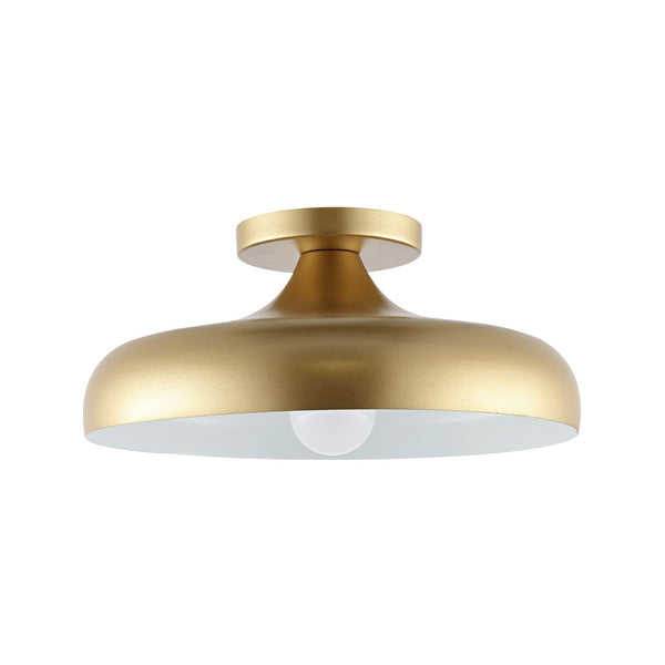 Safavieh WILLET, 13.25-Inch Gold Iron Flush Mount Light Fixture – Elegant Ceiling Design for Any Room FLU4096A