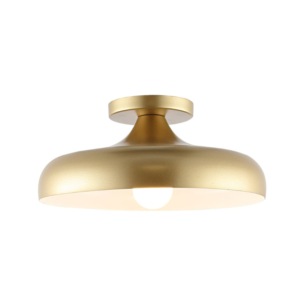 Safavieh WILLET, 13.25-Inch Gold Iron Flush Mount Light Fixture – Elegant Ceiling Design for Any Room FLU4096A