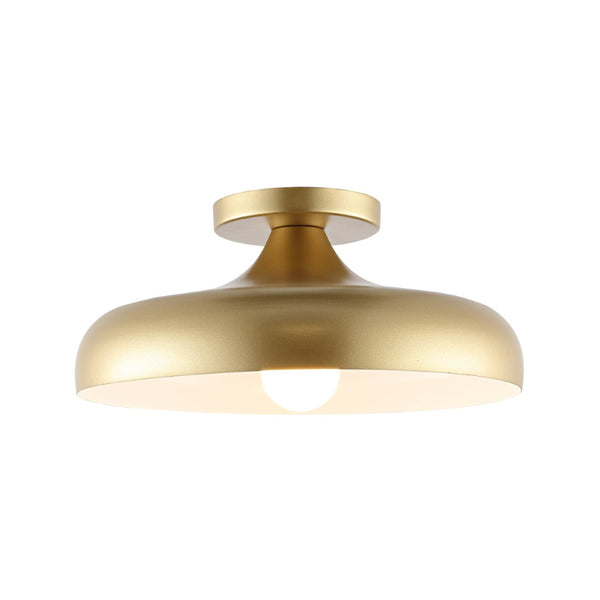 Safavieh WILLET, 13.25-Inch Gold Iron Flush Mount Light Fixture – Elegant Ceiling Design for Any Room FLU4096A