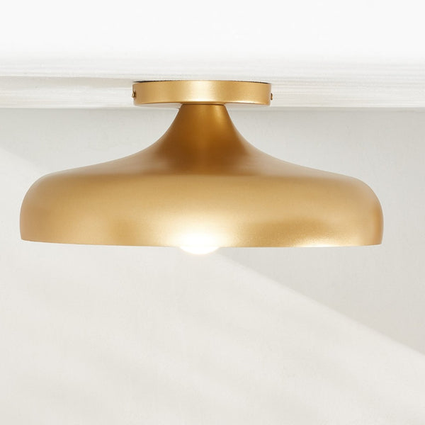 Safavieh WILLET, 13.25-Inch Gold Iron Flush Mount Light Fixture – Elegant Ceiling Design for Any Room FLU4096A