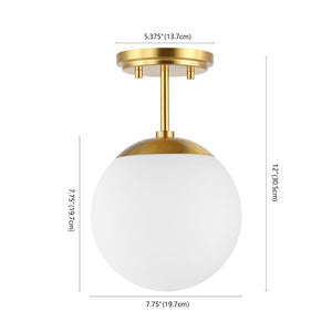 Safavieh CATORI, Elegant 7.75-Inch Brass Flush Mount Light Fixture for Stylish Small Spaces & Low Ceilings FLU4097A