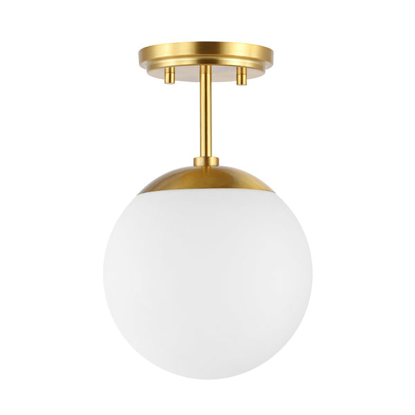Safavieh CATORI, Elegant 7.75-Inch Brass Flush Mount Light Fixture for Stylish Small Spaces & Low Ceilings FLU4097A