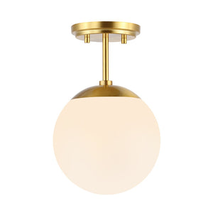Safavieh CATORI, Elegant 7.75-Inch Brass Flush Mount Light Fixture for Stylish Small Spaces & Low Ceilings FLU4097A