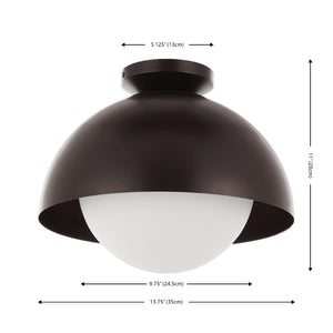 Safavieh SYLUNA, 14-Inch Oil Rubbed Bronze Flush Mount Light Fixture for Stylish Home Illumination Solutions FLU4101A