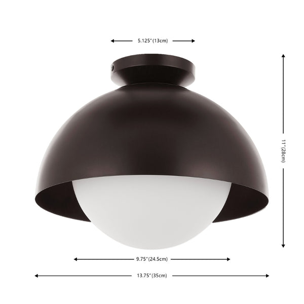 Safavieh SYLUNA, 14-Inch Oil Rubbed Bronze Flush Mount Light Fixture for Stylish Home Illumination Solutions FLU4101A
