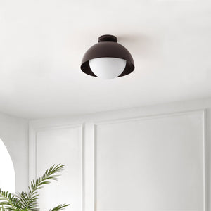 Safavieh SYLUNA, 14-Inch Oil Rubbed Bronze Flush Mount Light Fixture for Stylish Home Illumination Solutions FLU4101A