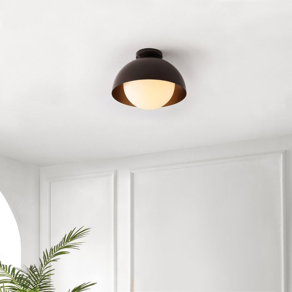 Safavieh SYLUNA, 14-Inch Oil Rubbed Bronze Flush Mount Light Fixture for Stylish Home Illumination Solutions FLU4101A