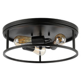 Safavieh Broux 3 Lt 15.75" Flush Mount XII23 Black Iron FLU4108A