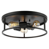 Safavieh Broux 3 Lt 15.75" Flush Mount XII23 Black Iron FLU4108A