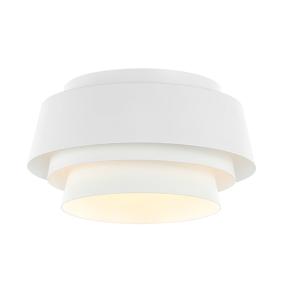 Safavieh Soraya, 3 Light, 14 Inch, White, Iron Flush Mount FLU4111B