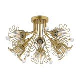 Safavieh Leandra, 7 Light, 19 Inch, Gold, Metal Flush Mount Gold FLU4112A