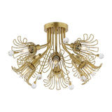 Safavieh Leandra, 7 Light, 19 Inch, Gold, Metal Flush Mount Gold FLU4112A