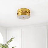 Safavieh Jimena, 3 Light, 13 Inch, Brass, Metal Flush Mount Brass Gold 13 x 13 x 6.75