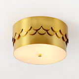 Safavieh Jimena, 3 Light, 13 Inch, Brass, Metal Flush Mount Brass Gold 13 x 13 x 6.75