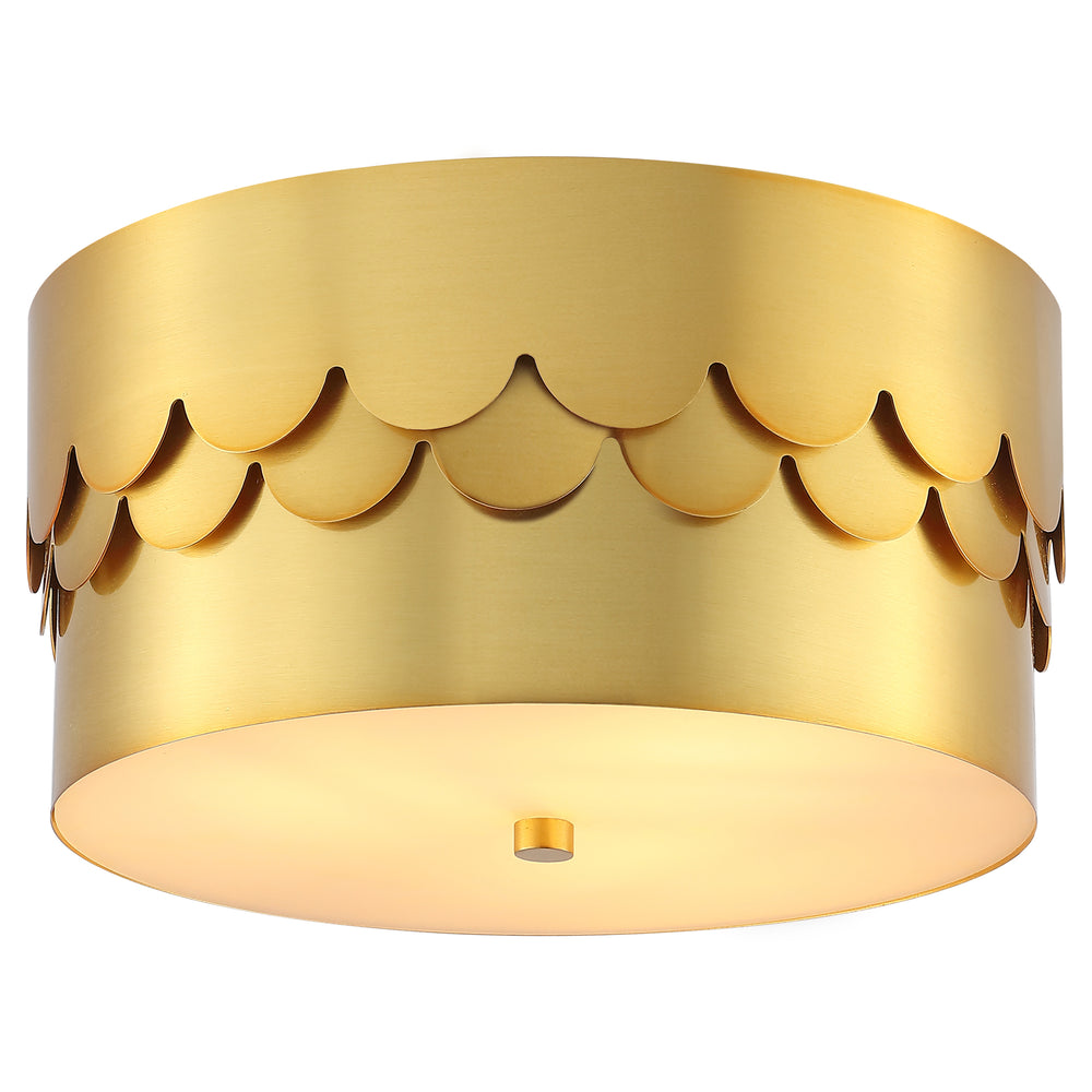 Safavieh Jimena, 3 Light, 13 Inch, Brass, Metal Flush Mount Brass Gold 13 x 13 x 6.75