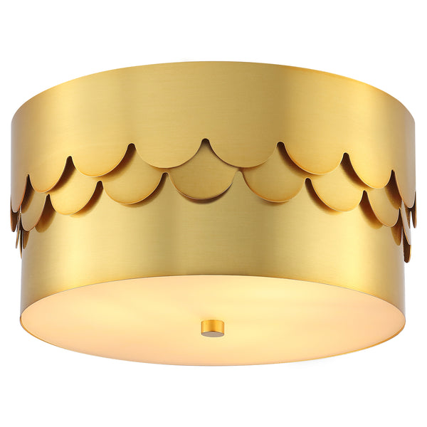 Safavieh Jimena, 3 Light, 13 Inch, Brass, Metal Flush Mount Brass Gold 13 x 13 x 6.75