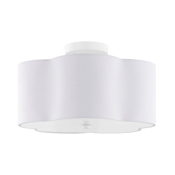 Safavieh JOELUNA, 3-Light Flush Mount - Elegant 16" White Fabric & Iron Ceiling Fixture for Soft Illumination FLU4114A
