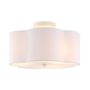 Safavieh JOELUNA, 3-Light Flush Mount - Elegant 16" White Fabric & Iron Ceiling Fixture for Soft Illumination FLU4114A