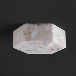 Safavieh Iana, 2 Light, 14 Inch, White/Brass, Alabaster/Metal Semi-flush Mount White Shade  Flu4116a