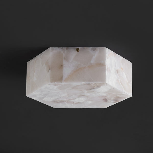 Safavieh Iana, 2 Light, 14 Inch, White/Brass, Alabaster/Metal Semi-flush Mount White Shade  Flu4116a