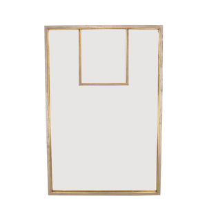 Zeugma Fm187 Rustic Modern Large Decorative Mirror With Elegant Metal Frame For Transitional Home Decor Distressed Champagne Finish With Gold Leaf Metal And Mirror Fm187 Champagne And Gold