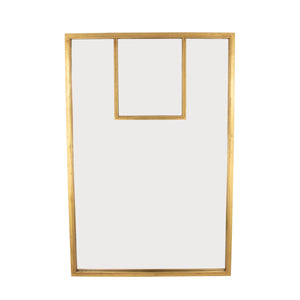 Zeugma Fm187 Rustic Modern Large Decorative Mirror With Elegant Metal Frame For Transitional Home Decor Antiqued Gold Leaf Metal And Mirror Fm187 Gold