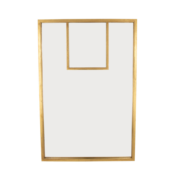 Zeugma Fm187 Rustic Modern Large Decorative Mirror With Elegant Metal Frame For Transitional Home Decor Antiqued Gold Leaf Metal And Mirror Fm187 Gold
