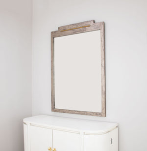 Zeugma Fm188 Elegant Large Mirror With Decorative Gold Accents, Perfect For Traditional Home Decor Showcase Distressed Champagne Finish,Brown With Gold Leaf Wood And Mirror Fm188 Champagne And Gold