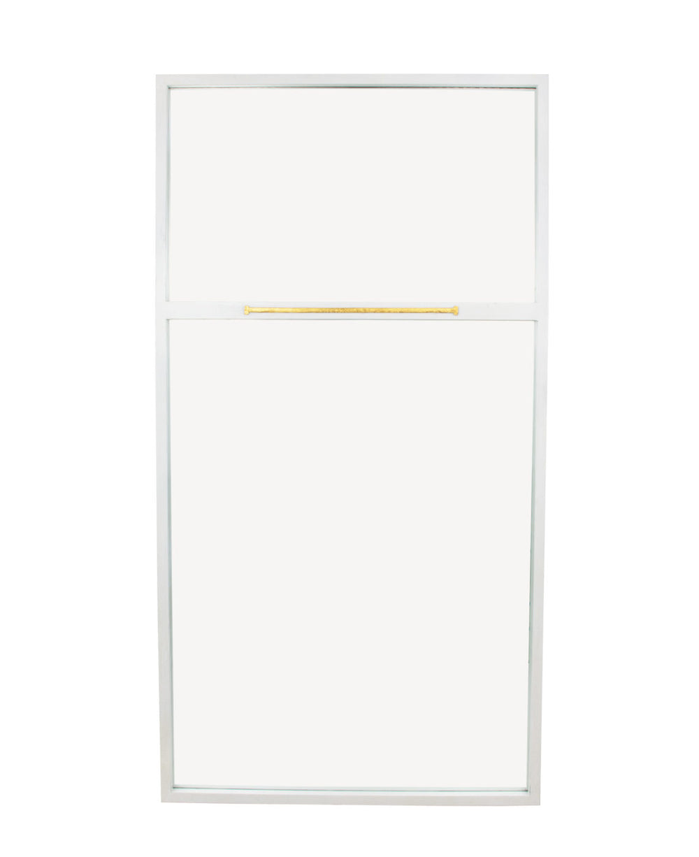 Zeugma Fm193 Elegant Large Decorative Mirror With Premium Metal Frame For Stunning Home Decor Enhancement White Finish With Gold Leaf Metal And Mirror Fm193 White & Gold