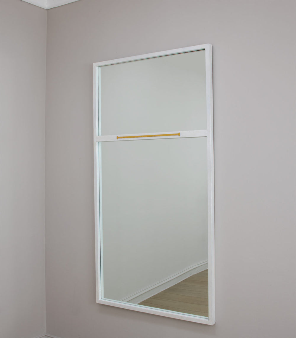 Zeugma Fm193 Elegant Large Decorative Mirror With Premium Metal Frame For Stunning Home Decor Enhancement White Finish With Gold Leaf Metal And Mirror Fm193 White & Gold