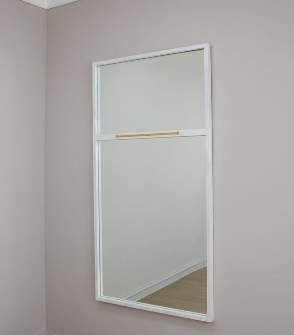 Zeugma Fm193 Elegant Large Decorative Mirror With Premium Metal Frame For Stunning Home Decor Enhancement White Finish With Gold Leaf Metal And Mirror Fm193 White & Gold