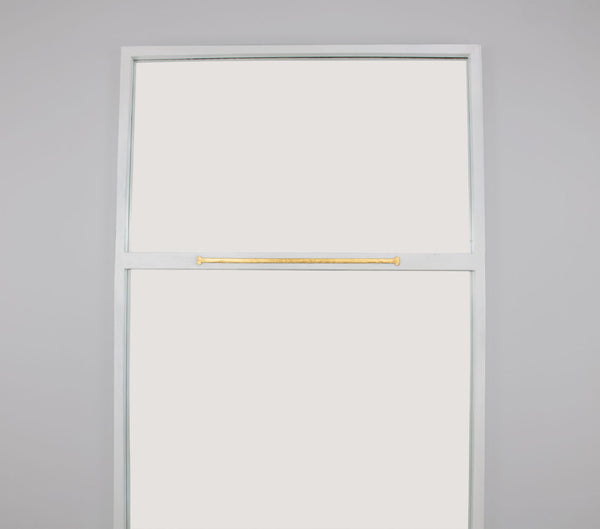 Zeugma Fm193 Elegant Large Decorative Mirror With Premium Metal Frame For Stunning Home Decor Enhancement White Finish With Gold Leaf Metal And Mirror Fm193 White & Gold