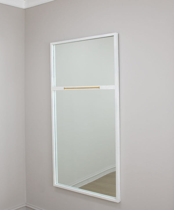 Zeugma Fm193 Elegant Large Decorative Mirror With Premium Metal Frame For Stunning Home Decor Enhancement White Finish With Gold Leaf Metal And Mirror Fm193 White & Gold