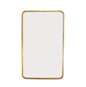 Zeugma Fm195 Elegant Silver Wall Mirror With Rounded Corners - Perfect For Smaller Spaces And Vanities Gold Leaf Metal And Mirror Fm195 Gold