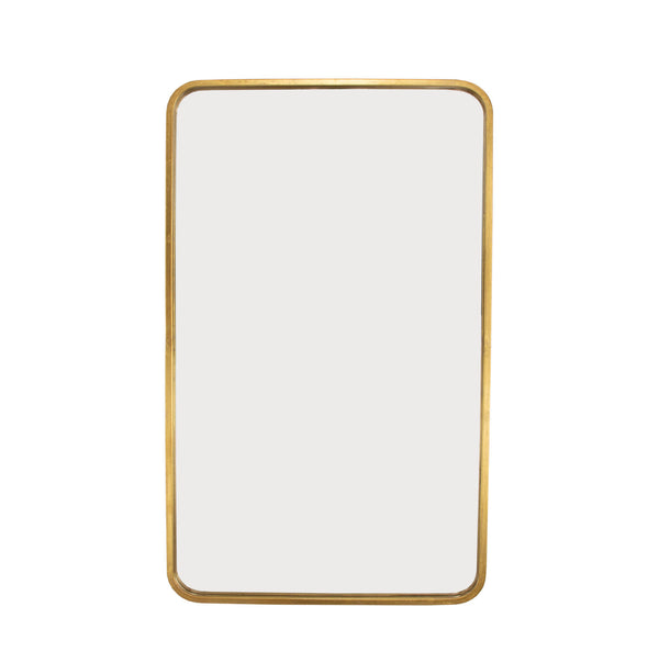 Zeugma Fm195 Elegant Silver Wall Mirror With Rounded Corners - Perfect For Smaller Spaces And Vanities Gold Leaf Metal And Mirror Fm195 Gold
