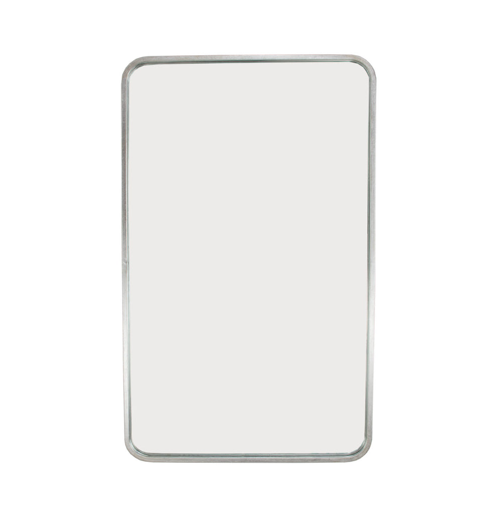 Zeugma Fm195 Elegant Silver Wall Mirror With Rounded Corners - Perfect For Smaller Spaces And Vanities Silver Leaf Metal And Mirror Fm195 Silver