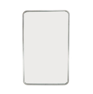 Zeugma Fm195 Elegant Silver Wall Mirror With Rounded Corners - Perfect For Smaller Spaces And Vanities Silver Leaf Metal And Mirror Fm195 Silver