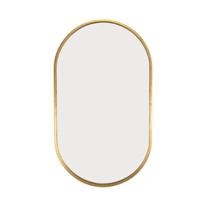 Zeugma Fm196 Elegant Silver Oval Wall Mirror - Perfect For Small Spaces And Vanities, Decorative Metal Frame Gold Leaf Metal And Mirror Fm196 Gold