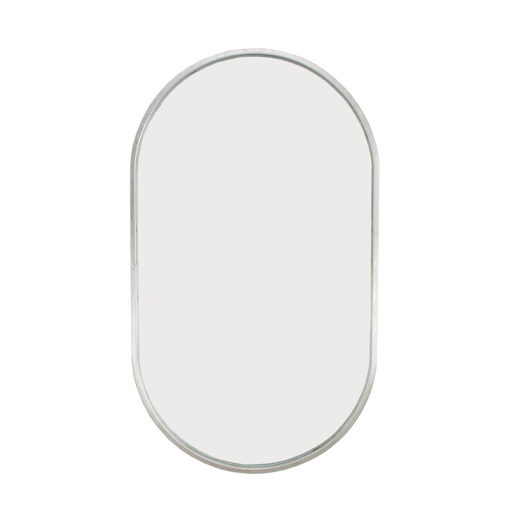 Zeugma Fm196 Elegant Silver Oval Wall Mirror - Perfect For Small Spaces And Vanities, Decorative Metal Frame Silver Leaf Metal And Mirror Fm196 Silver