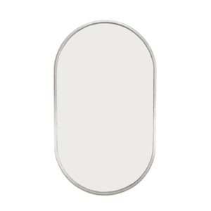 Zeugma Fm196 Elegant Silver Oval Wall Mirror - Perfect For Small Spaces And Vanities, Decorative Metal Frame Silver Leaf Metal And Mirror Fm196 Silver