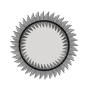 Zeugma Fm200 Stunning Black Sunburst Round Mirror – Upscale Decorative Metal Frame For Elegant Home Décor Matte Black Finish Metal And Mirror Fm200 Black