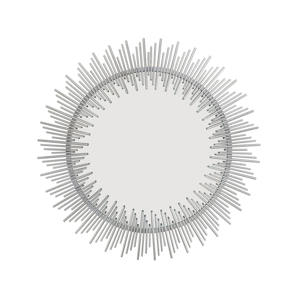 Zeugma Fm200 Stunning Black Sunburst Round Mirror – Upscale Decorative Metal Frame For Elegant Home Décor Silver Leaf Metal And Mirror Fm200 Silver