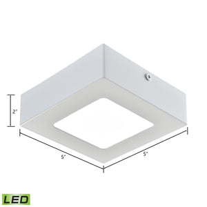 Thomas Lighting Warwick Square Flush Mount LED Downlight Matte White Dimmable Ceiling Fixture FML6125-AC-30