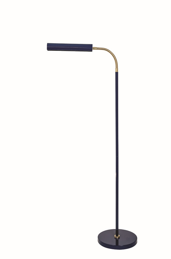 House Of Troy Fusion Flex Task Floor Lamp - Sleek Satin Nickel Gooseneck Design Perfect For Modern Interiors Navy Blue,Satin Brass Metal Fn100-nb/Sb