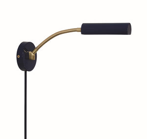 House Of Troy Fusion Flex Wall Swing Lamp – Stylish Gooseneck Design With 30" Cord Cover For Modern Spaces Navy Blue,Satin Brass Metal Fn175-nb/Sb